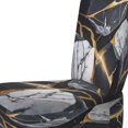 thumbnail image 4 of Designart "Marbled Gold Geode Abstract II" Chaise d'Appoint en Marbre Noir - Fauteuil Moderne pour Chambre, 4 of 7