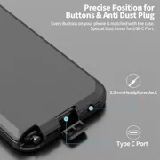 Starshop Motorola G 2025 Case Phone Cover Shockproof Holster With Glass Screen - Black