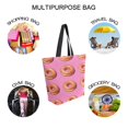 thumbnail image 7 of FORMRS Womens Canvas Tote Bag with Zipper Inner Pocket Shoulder Handbag, Pink Doughnuts, 7 of 7