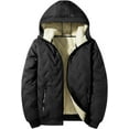 thumbnail image 3 of Men's Winter Sherpa Lined Hooded Jacket, Heavyweight Fleece Full Zip Coat, Windproof Thermal Outerwear for Cold Weather, 3 of 9