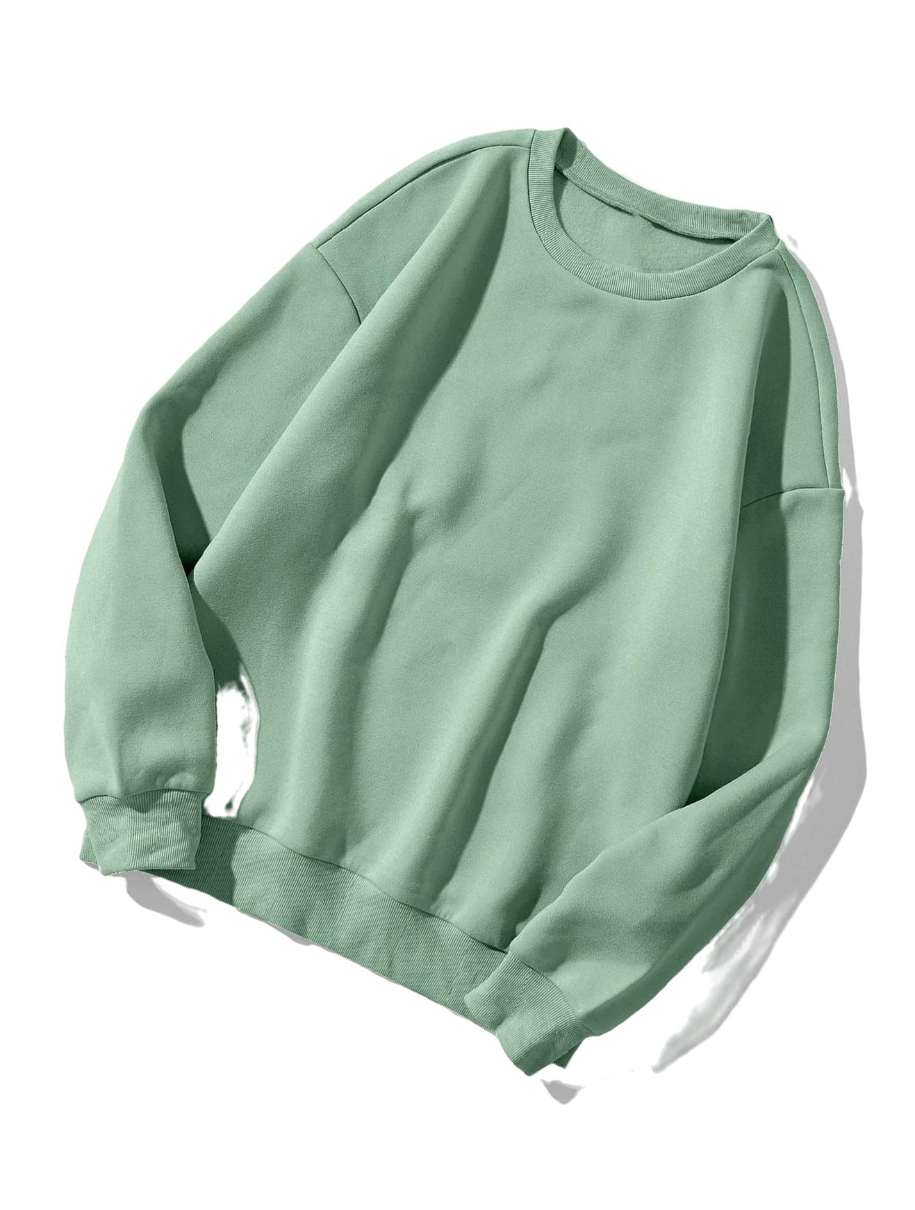 Betsy Trotwood pot Vlucht Women's Plus Size Sweatshirts Casual Plain Round Neck Pullovers Mint Green  2XL - Walmart.com