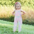 thumbnail image 4 of NAISIBABY Girls Suspenders Jumpsuit, Sleeveless Tie-Dye Gradient Printed Causal Summer Romper Purple 2-3T, 4 of 5