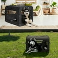 thumbnail image 5 of Veehoo Folding Soft Dog Crate, 3-Door Pet Kennel, 600D Cationic Oxford Fabric, 40", Black, 5 of 9