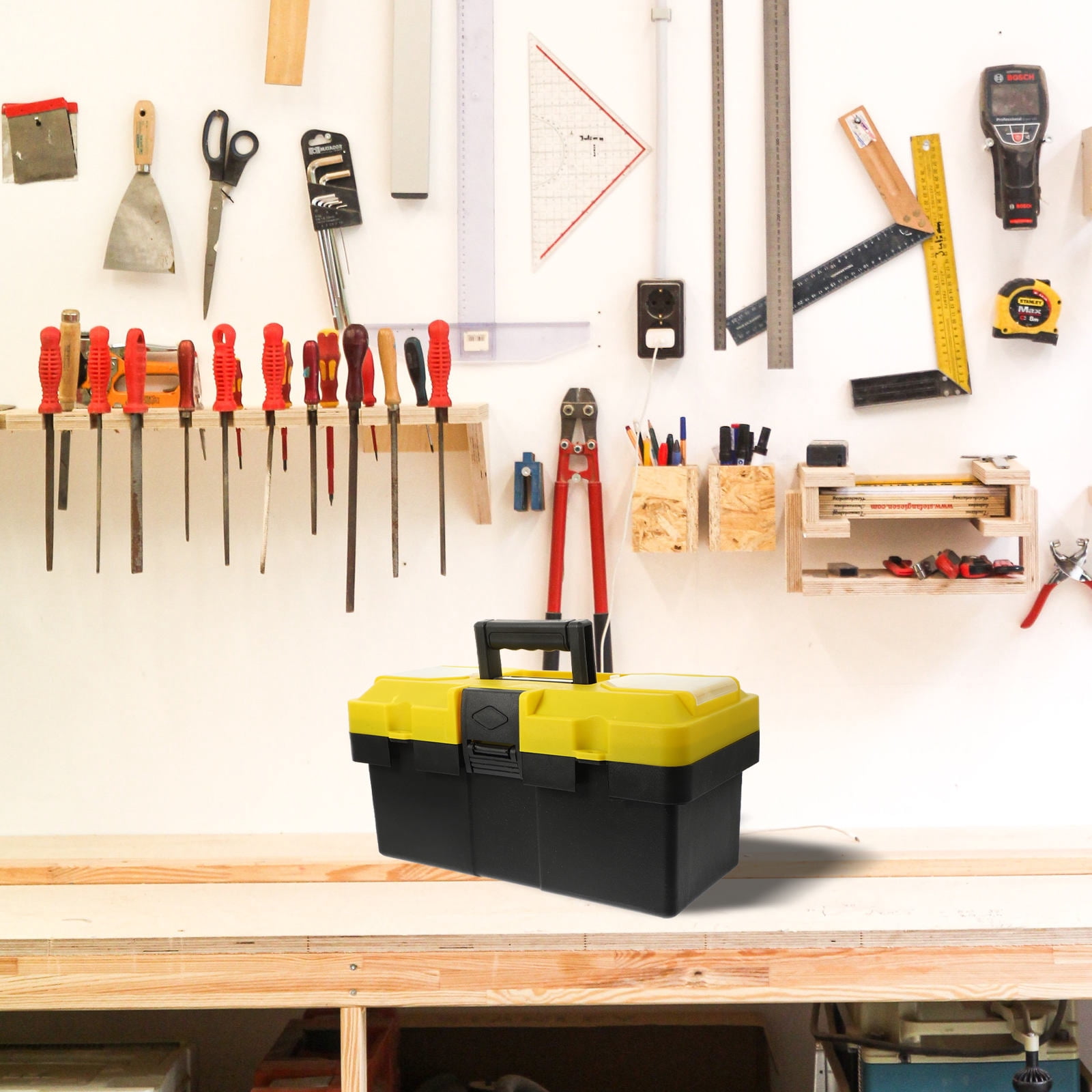 GOOHOCHY Waterproof Plastic 14 Inch Tool Chest Organizer Storage for Electrician Hand Tools