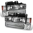thumbnail image 3 of AKKON - For Chevy C/K Series Silverado Suburban Tahoe Pickup Truck Chrome Housing Headlight + LED Bumper + Corner Light Set, 3 of 3