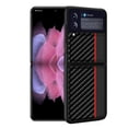 thumbnail image 1 of Funda De Teléfono Con Patrón De Fibra De Carbono Compatible Con Samsung Z Flip 3, Funda Protectora Antihuellas Dactilares, Funda De Teléfono Plegable Con Todo Incluido Inevent EL016806-03, 1 of 5