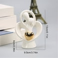 thumbnail image 3 of Couple Hugging Ceramic Ornament B White Hugging Heart, Hugging Ceramic Couple Statue Lover Figurine for Home Tv Stand Decor Couples for Living Room Bedroom Shelves Table Decor, 3 of 5