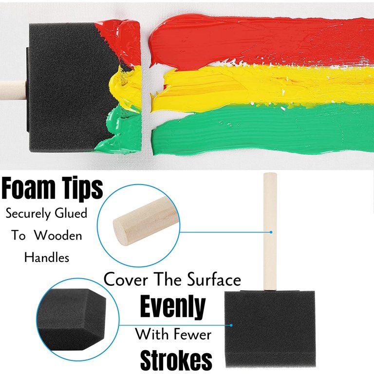 100Pcs Foam Brush,Sponge Wood Handle Paint Brush,Foam Paint