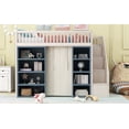 thumbnail image 6 of Miekor Furniture Full Size Loft Bed With 2 Four-Layer Storage Cabinets And Curtain, White+Blue 06AAK, 6 of 12