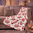 thumbnail image 6 of Christmas Candy Canes Peppermint Swirls Holiday Sweets Pattern, Festive Holiday Scene, Warm Flannel Blanket for Living Room and Reading Nook, Art Lovers Christmas Gift, Festive Home Decor, 6 of 9