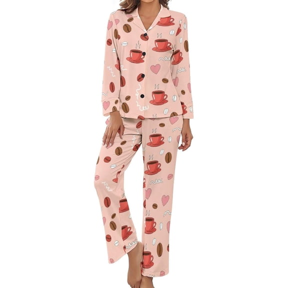 Top-kevin Pajama Sets for Womens Colorful Narwhals Swimming Loose Button Down Long Sleeve Shirts And Pants Set