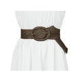 thumbnail image 4 of Cinturones de mujer tejidos, cinturones anchos para la cintura, decorativos para vestidos, ajustables de 22.83 a 37.01" color café, 4 of 4
