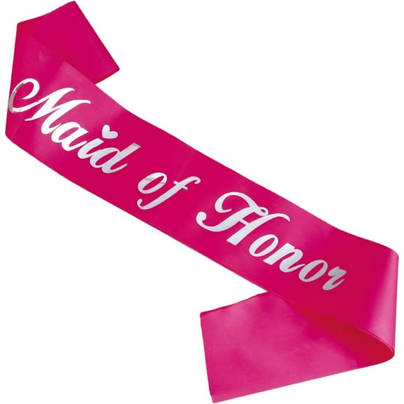 1 pcs Maid of Honor Sash, Maid of Honor Lace Sash for Bridal Shower Favors Engagement or Wedding Party Accessories Bachelorette Party Decorations White/Gold
