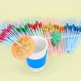 thumbnail image 4 of 50 piezas Paraguas Pajita de beber Sunnimix para cóctel Rayas Flexible, 4 of 8