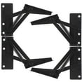 TUIBELYN 2 Pairs Folding Door Shelf Hinge Hidden Bracket Lift Up