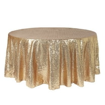 Your Chair Covers - 132 Inch Round Glitz Sequin Tablecloth Champagne