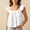 *White, variant on ClodeEU Women's Square Neck Flutter Sleeve Top ,Spring Summer Casual Linen Blend Blouse Navy,Womens Plus XXL
