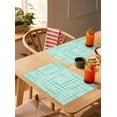 thumbnail image 4 of Buffalo Checkered Aqua Placemats Set of 6,Washable Woven Burlap Cloth Fabric Placemat for Square/Rectangle/Round/Oval Dining Table,Easy Clean Place Mats for Kids Solid Color Farmhouse Pastoral, 4 of 6