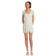 thumbnail image 2 of No Boundaries Juniors Lace Peasant Dress, Sizes XS-3XL, 2 of 5