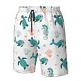 thumbnail image 4 of Sikiie Turtles And Seahorses Print Men's Beach Shorts, High Elastic Quick-drying Shorts - with Drawstring and Slip Pockets, Suitable for Beach, Sports, Vacation-Medium, 4 of 6