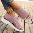 thumbnail image 4 of Rokment Womens Knit Mesh Athletic Orthopedic Slingback Sandals Open Toe Slip on Casual Wedge Shoes Breathable Comfortable Walking Sneakers Summer Pink Size 8.5, 4 of 7
