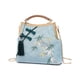 thumbnail image 2 of Bolso de hombro Sonducket para mujer con cierre de moda Vintage puro y flecos bordado Azul, 2 of 6