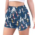thumbnail image 2 of FORMRS Womens Swim Shorts Mesh Liner Quick Dry Casual Beach Board Bottom with Pockets, Sizes S-2XL, Blue Cartoon Birds Pattern, 2 of 9