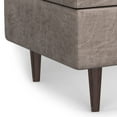thumbnail image 3 of Simpli Home Shay 34 inch Wide Mid Century Modern Rectangle Mid Century Small Rectangle Coffee Table Storage Ottoman in Distressed Grey Taupe Vegan Faux Leather, 3 of 13