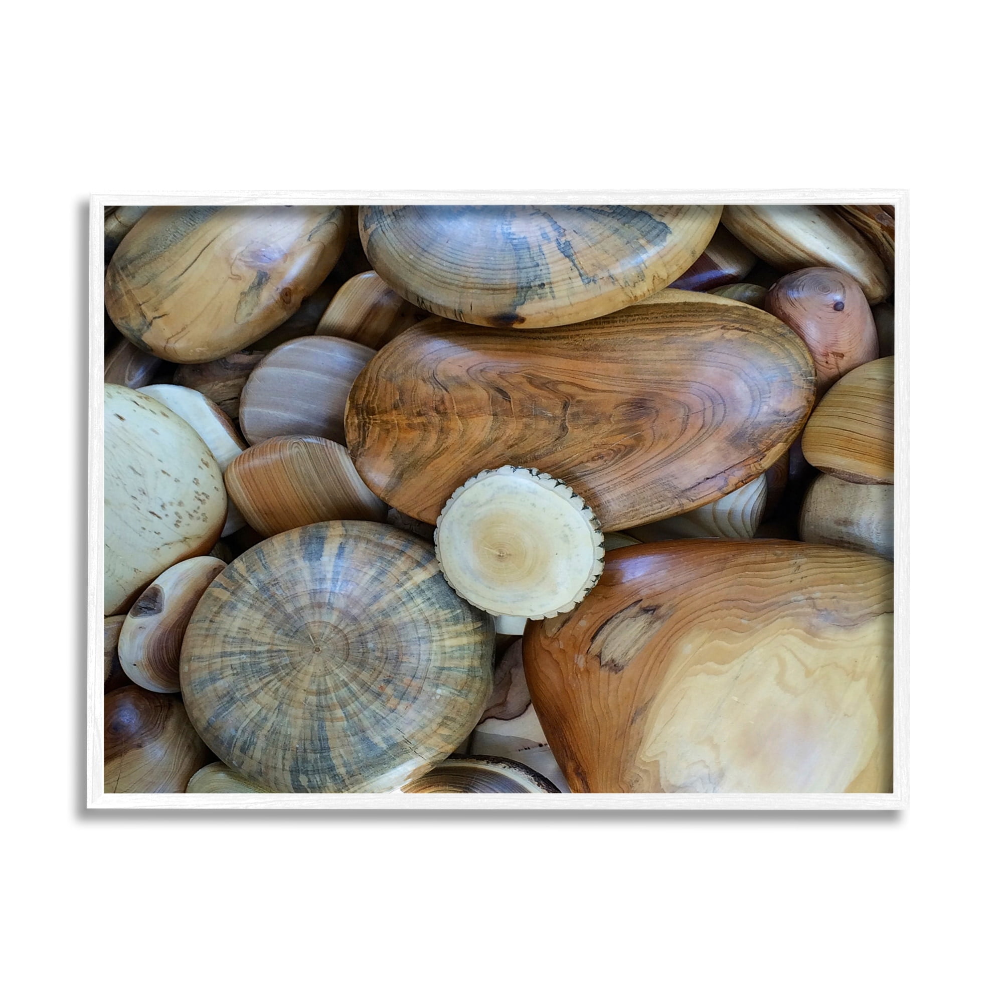 Stupell Industries Wood Stones Nature Photography Landscape Photography White Framed Art Print Wall Art