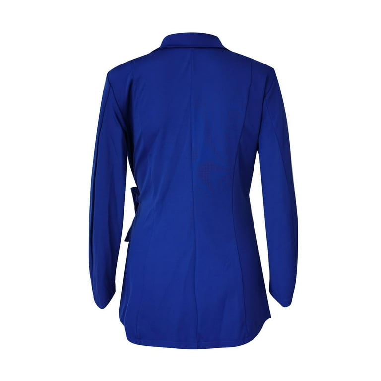 Plain Blazer Dress for Women Asymmetric Belted Wrap Blazers Notched Suit  Coats and Jackets Long Sleeve Work Office Wedding Guests Formal Candy Color  Suit Dress Ladies - Walmart.com