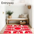 thumbnail image 3 of ODIKA 6'x9' Machine Washable Non-Slip Area Rug, Modern with Concentric Circle Design High Traffic Rug, Red, 86678, 3 of 7