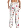 thumbnail image 3 of Xecao Red coral and scallop seashell Men's Straight Lounge Pajama Pants: The Ultimate in Comfortable Sleepwear, 3 of 9
