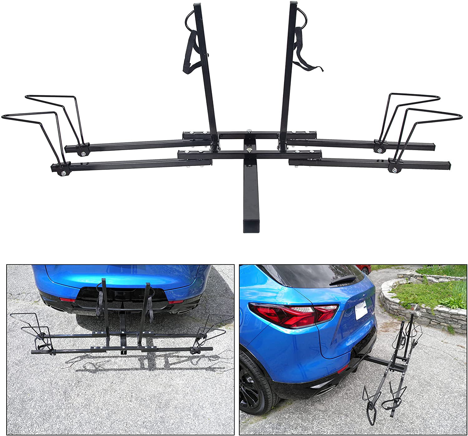 2 Bike Bicycle Carrier Hitch Receiver 2"Heavy Duty Mount Rack Truck SUV Portable 