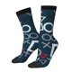 thumbnail image 1 of Balery Navy Blue Geometric Calcetas Largas con Estampado para Hombre y Mujer – Suaves y Transpirables, Talla Única (US 5-11), 1 of 6