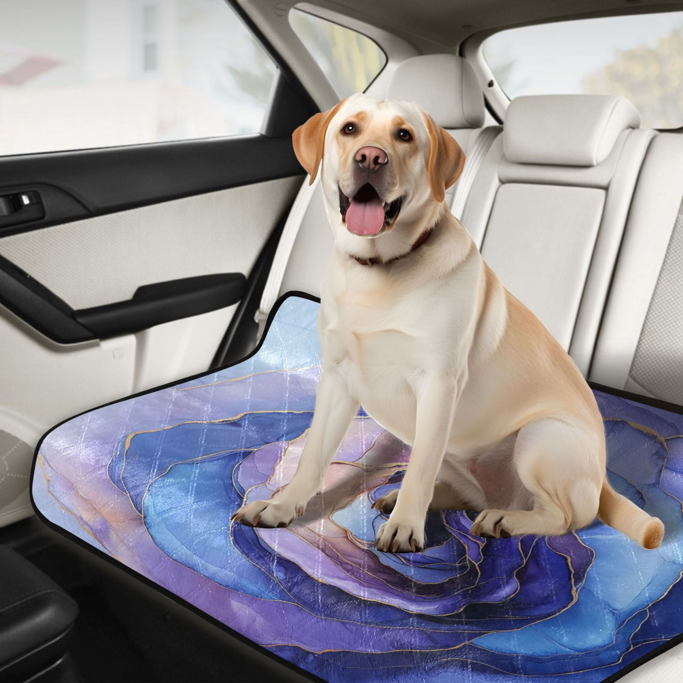 Qxltty Purple Petal Ripple Cat litter Pads Pet Set of 3 Diaper Mats Center Anti-leakage Layer Absorbent Soft and Comfortable