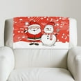 thumbnail image 3 of Xoenoiee Santa Claus Snowman Music Note Print Recliner Chair Covers for Reclining Chair, Washable Head Protector for Sofa Recliner Headrest Cover, with Hook & Loop Tape Christmas Decor, 1 Pack, 3 of 7