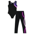 thumbnail image 4 of iiniim Kid Girls Athletic Unitard 2PCS Dance Wear Ballet Gymnastic Leotard Outfit Activewear Set with Leggings, 4 of 7