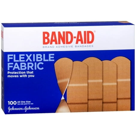 - 2 Pack - BAND-AID Flexible Fabric All One Size Adhesive Bandages 100 Each