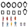 thumbnail image 1 of DIY Mini Museum Shadow Box, Memory Display Kit Only with 10 Black Mini Frames, 8 Mini Figurines & 2 Lights, Home Decor Gift, 1 of 8