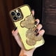 thumbnail image 3 of Funda De Teléfono Con Purpurina Diamond Bear Bling Para iPhone 14 12 11 13 Pro Max X XR XS 7 8 Plus SE3 Carcasa De Cuero Chapado De Lujo Silicona Suave Cubierta Trasera, 3 of 4