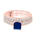thumbnail image 3 of Aonejewelry Engagement Rings for Women 2.15 Carat Tanzanite and Diamond Bridal Set Ring In 14K Solid Rose, White & Yellow Gold, 3 of 6