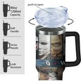 thumbnail image 3 of 40oz Horror Movies Tumbler with Handle and Straw,Gift for Man Women, Halloween Stainless Steel Insulated Cup, Travel Coffee Mug, Terror Water Bottle for Fans, 3 of 6