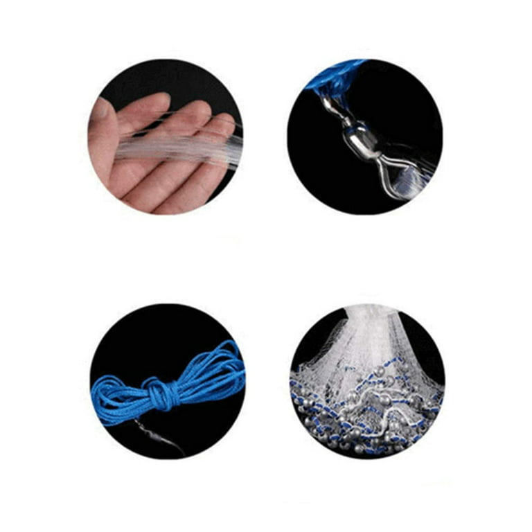 Guzom Sports & Outdoors- Aluminum Ring Monofilament Thread Throwing Net  Saltwater Fishing Net