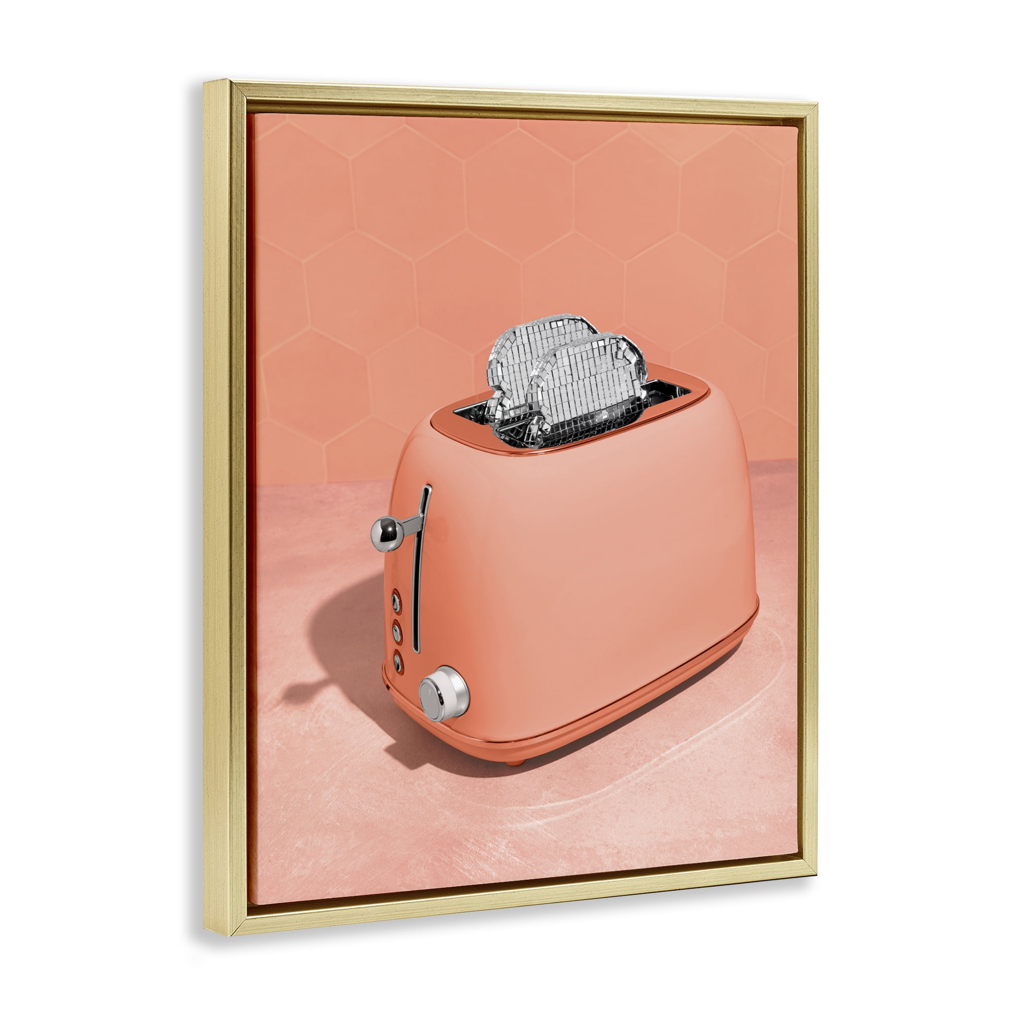 Stupell Industries Disco Toast over Orange Gold Framed Floater Canvas Wall Art, design by LISH Creative