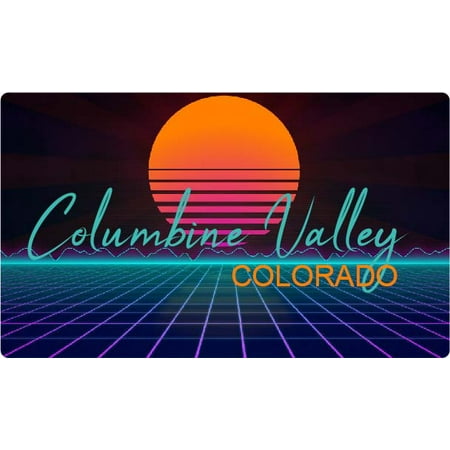 

Columbine Valley Colorado 4 X 2.25-Inch Fridge Magnet Retro Neon Design