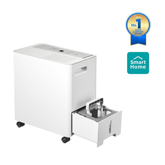 Restored Midea Dehumidifer, 35 Pint, For Basements and Rooms Up To 3,500 Sq Ft, Wi-Fi and Alexa, White (Refurbished)