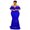 Blue, variant on Plus Size V Neck Maxi Dress Women Flare Sleeve High Waist Elegant Summer Party Dress