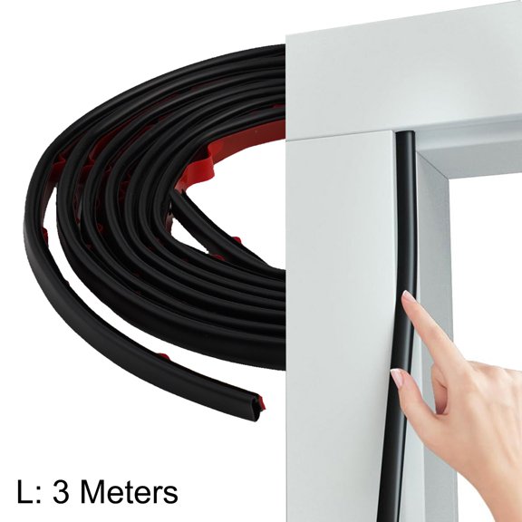 1pc Weather Stripping Door Seal, Window And Door Door Seal Strip, Soundproofing Self-Adhesive Backing D-Shape Door Weather Strip