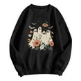 thumbnail image 5 of Oversized Sweatshirt for Women Halloween Ghost Graphic Long Sleeve Crew Neck Drop Shoulder Pullover Tops Casual Lightweight Fall Outfits, 5 of 6