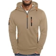 thumbnail image 1 of Dolkfu sudaderas activas para hombres, sudadera de media cremallera sólida con bolsillo con cremallera, ropa deportiva para hombres XXXL, 1 of 4